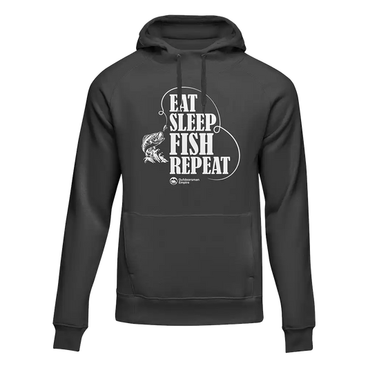 Eat Sleep Fish Repeat Unisex Hoodie by Outdoorzees