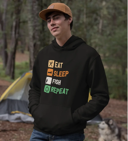 Eat Sleep Fishing Repeat Unisex Hoodie by Outdoorzees
