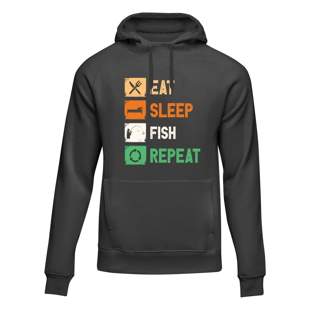 Eat Sleep Fishing Repeat Unisex Hoodie by Outdoorzees