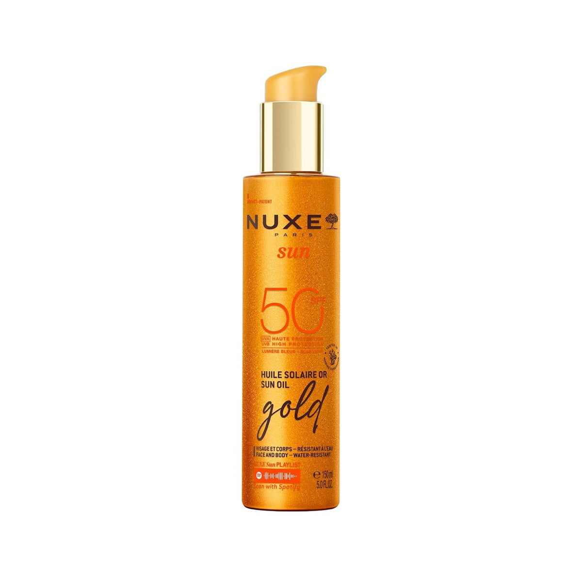 Nuxe Sun SPF50 Golden Shimmer Sunscreen Oil: Protect & Glow, Face & Body (150ml) by Beauty Care Bag