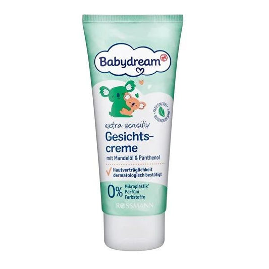 Babydream Baby Face Care Cream for Sensitive Skin, Fragrance-Free, Vegan, 3.38 fl oz by Beauty Care Bag