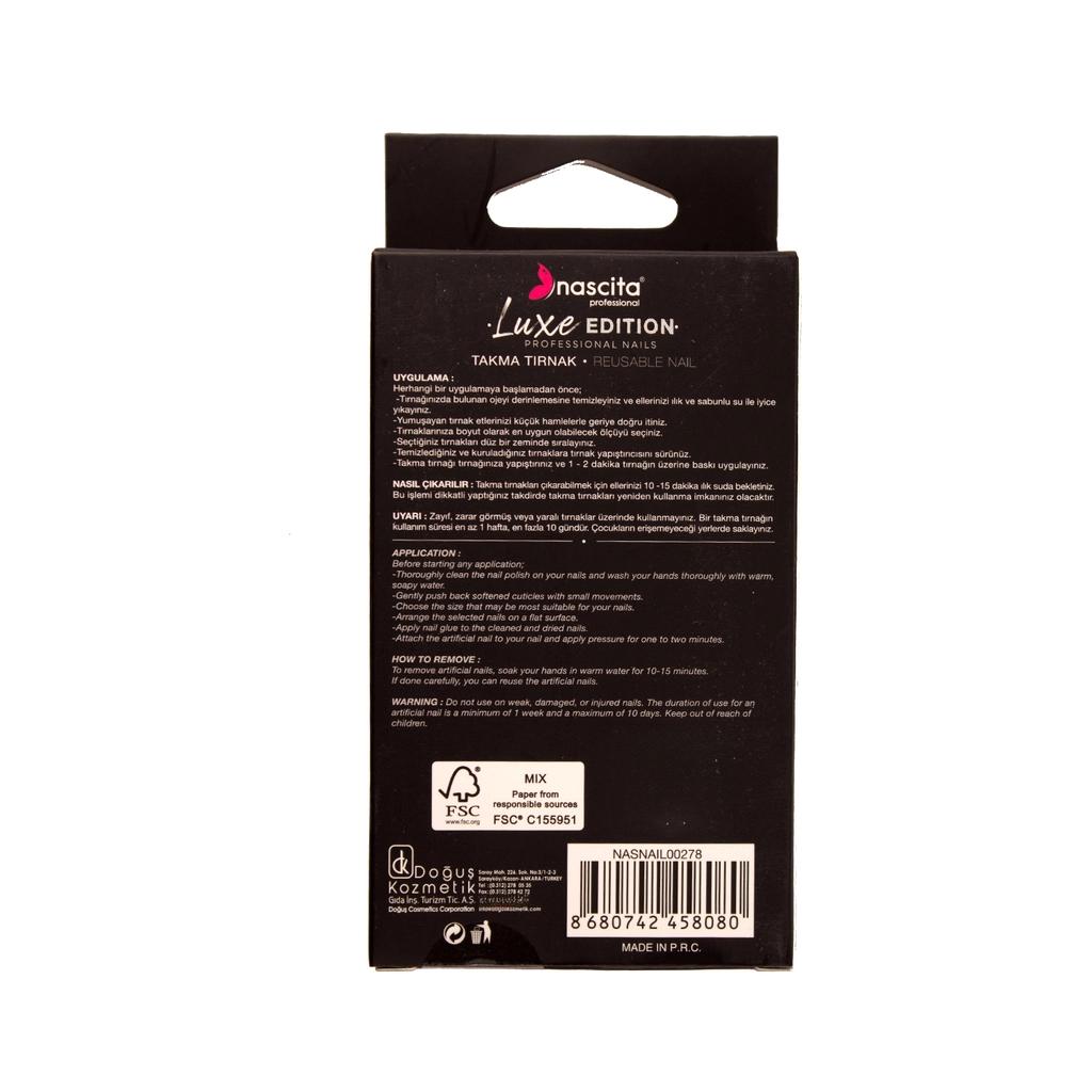 Nascita Luxe Edition Almond Turquoise Press-On Nails 24-Pack by Beauty Care Bag