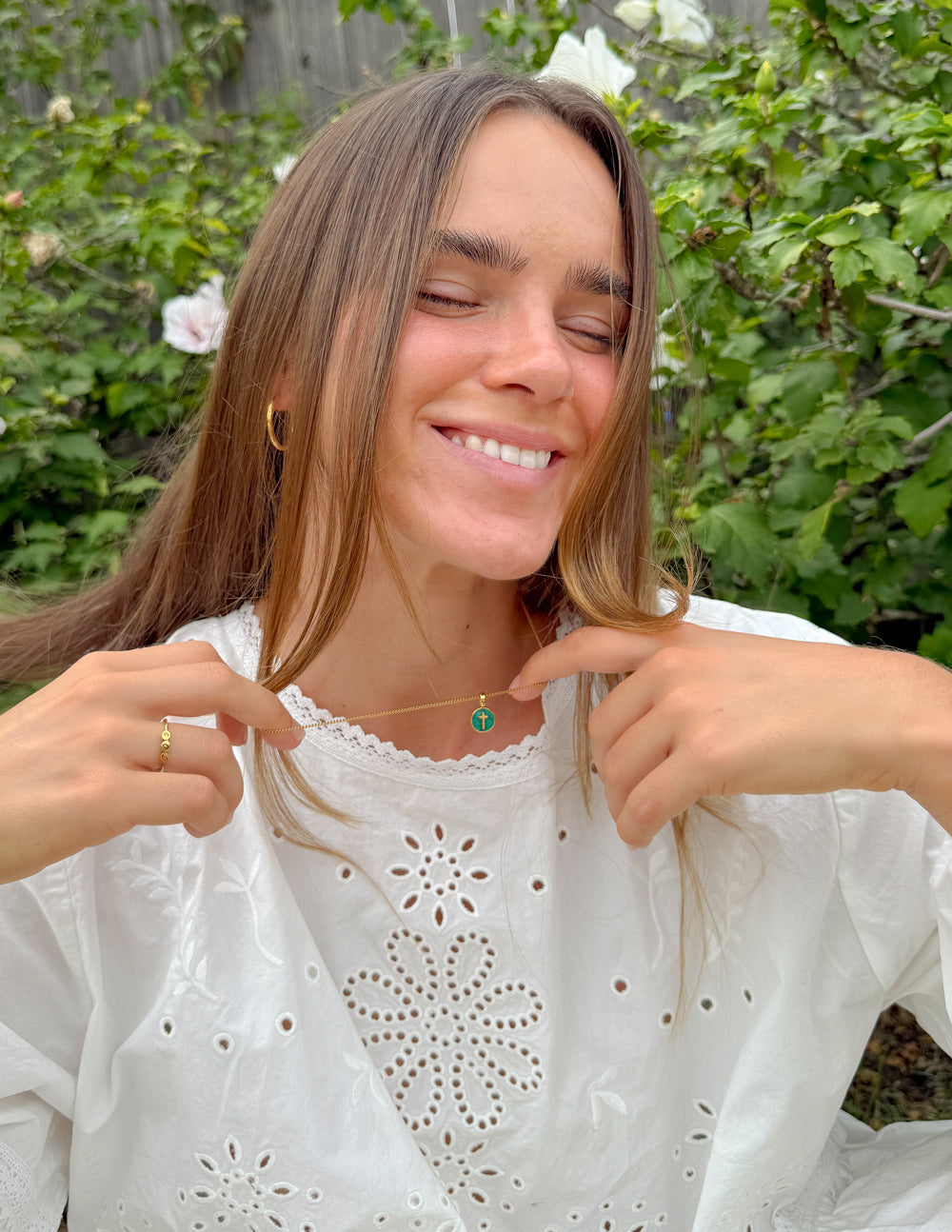 Emerald Agape Cross Pendant Necklace by Elevated Faith