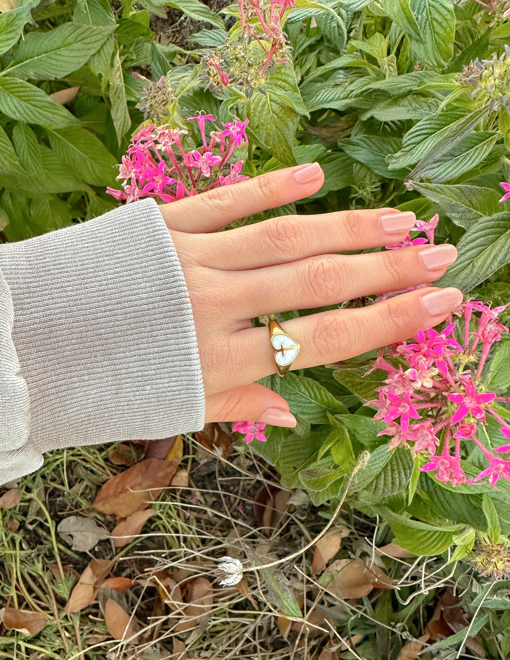Enamel Heart Cross Ring by Elevated Faith