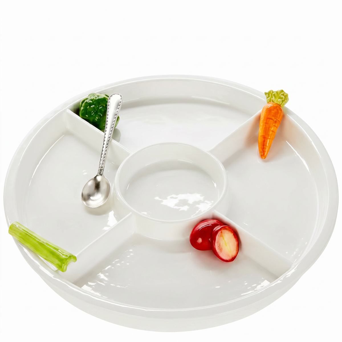 Veggie Icon Crudité Ceramic Server with Spoon by Rust & Cinder