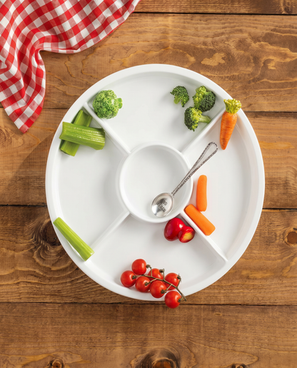 Veggie Icon Crudité Ceramic Server with Spoon by Rust & Cinder