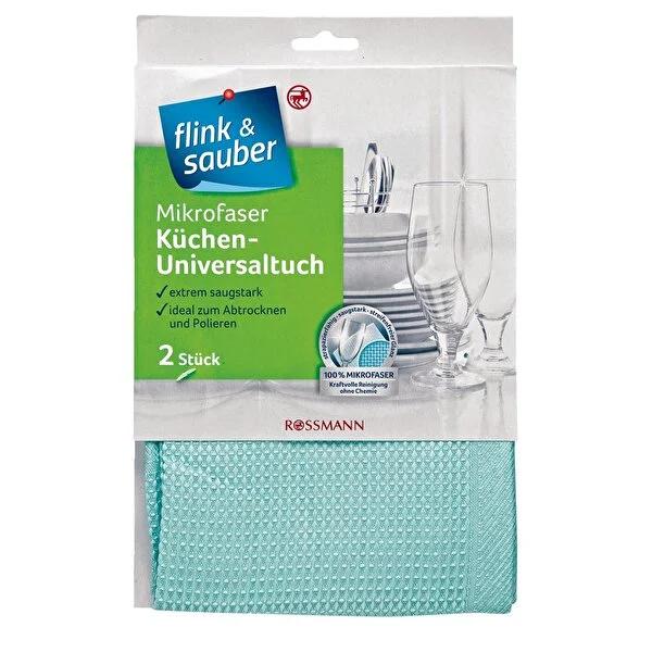 Flink & Sauber multi-surface microfiber cleaning cloths, 2 pack