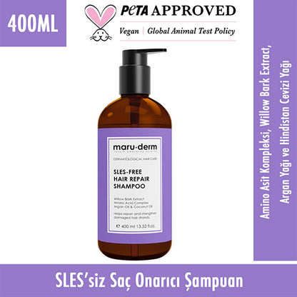 Maruderm Sulfate-Free Shampoo with Argan Oil & Coconut Oil for Damaged Hair - 13.53 fl oz by Beauty Care Bag