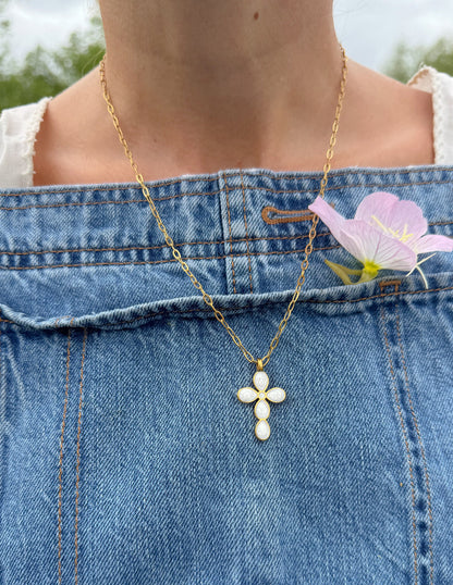 Eternal Light Cross Paperclip Chain Necklace by Elevated Faith