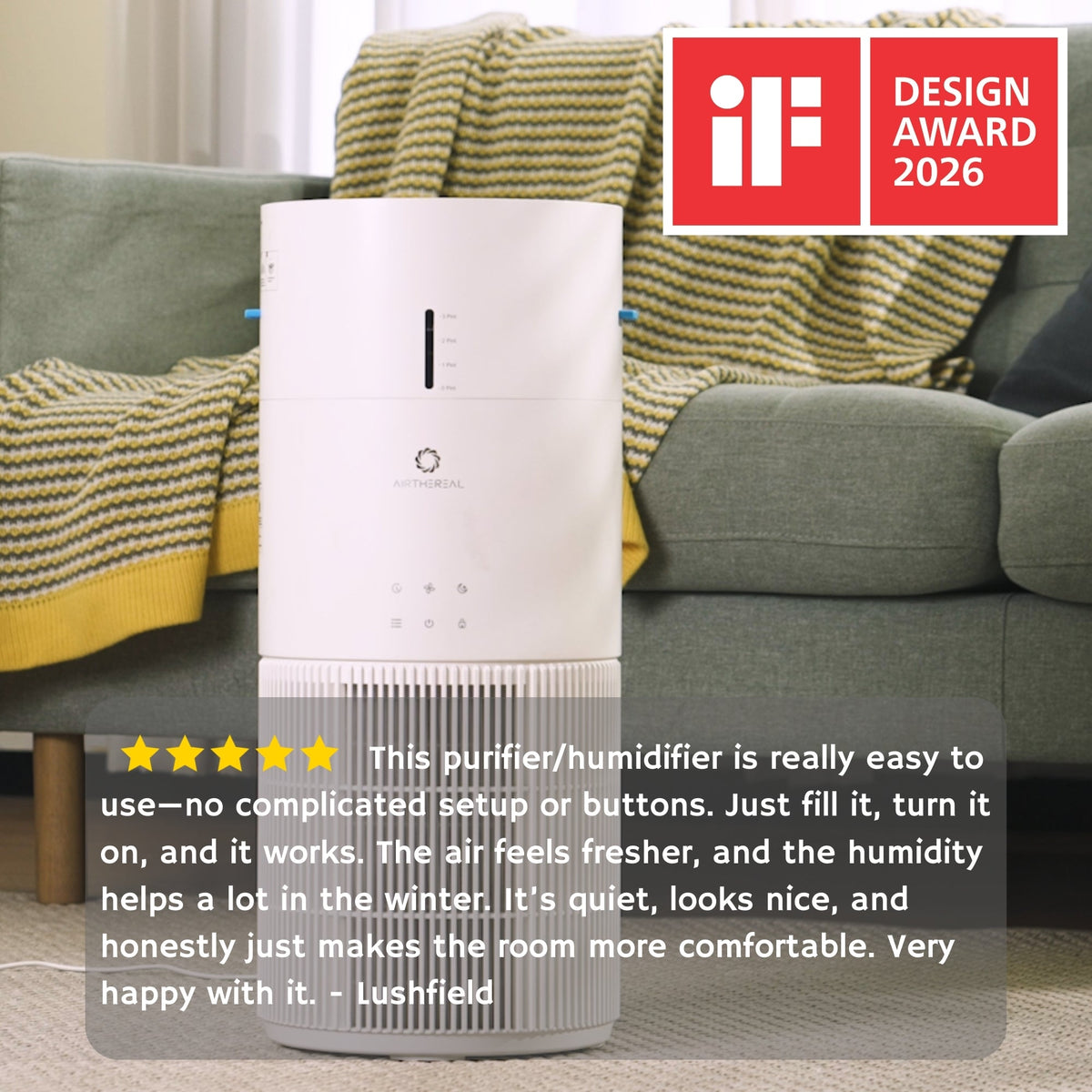 Ethereal Rain AEH300 Air Purifier & Humidifier Combo by Airthereal