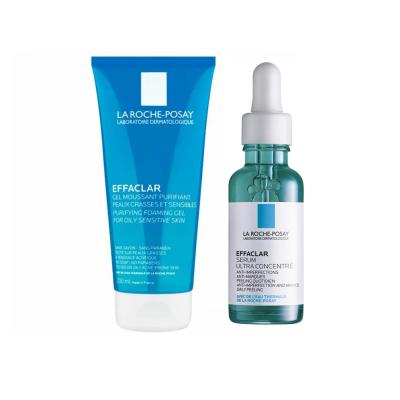 La Roche-Posay Effaclar Acne Treatment Kit: Pore Minimizing Serum & Salicylic Acid Cleanser for Oily, Blemish-Prone Skin by Beauty Care Bag
