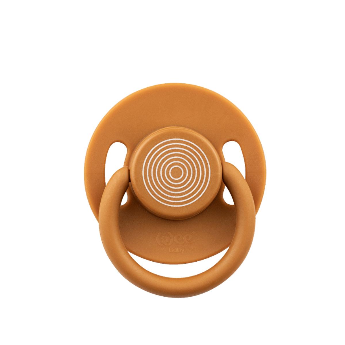 Wee Baby Cool Round-Tip Pacifier No: 3 - Tan - Baby Pacifier for 18 Months+, Silicone, Orthodontic Design by Beauty Care Bag