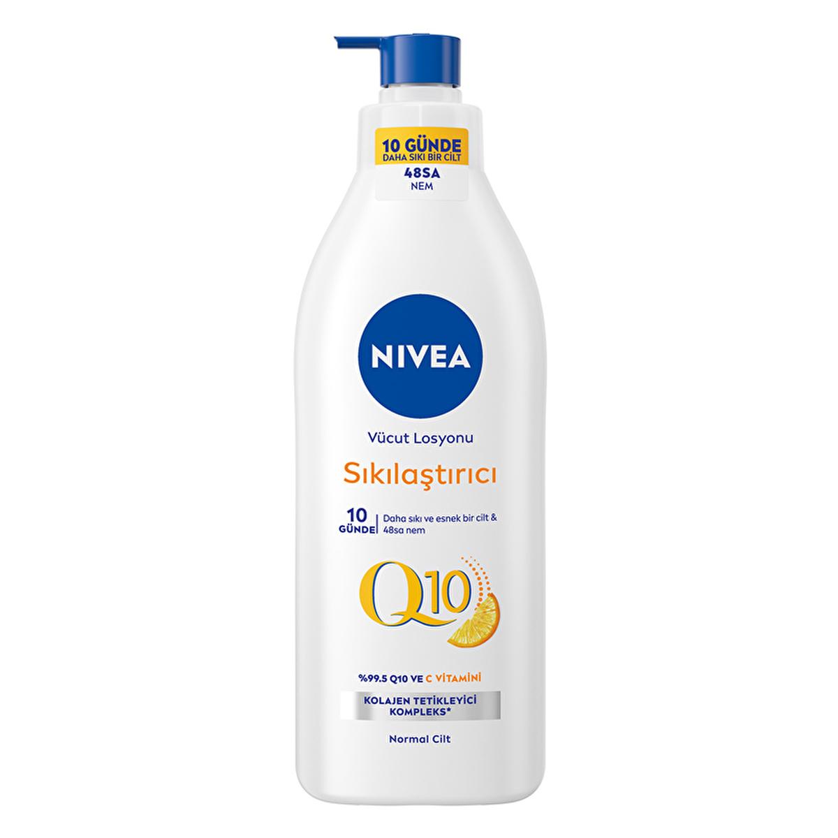 Nivea Q10 Firming Body Lotion - Visibly Tightens Skin in 10 Days, Intense 48-Hour Moisture - With Vitamin C & Collagen Booster, Fast Absorbing by Beauty Care Bag