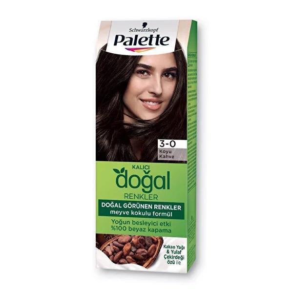 Palette Natural Colors 3-0 Dark Brown Hair Dye: Natural-Looking Color, Argan Oil Shine & Softness by Beauty Care Bag
