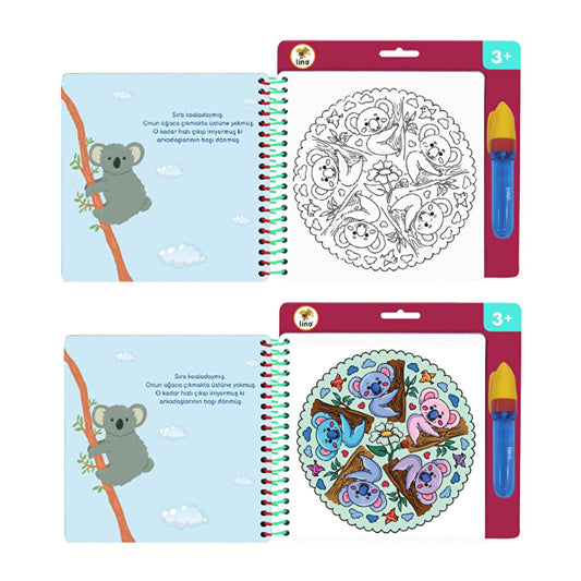 Lino Aqua Magic Book Mandala: Reusable, No Mess Water Painting Book for Kids - Hours of Creative Fun. by Beauty Care Bag