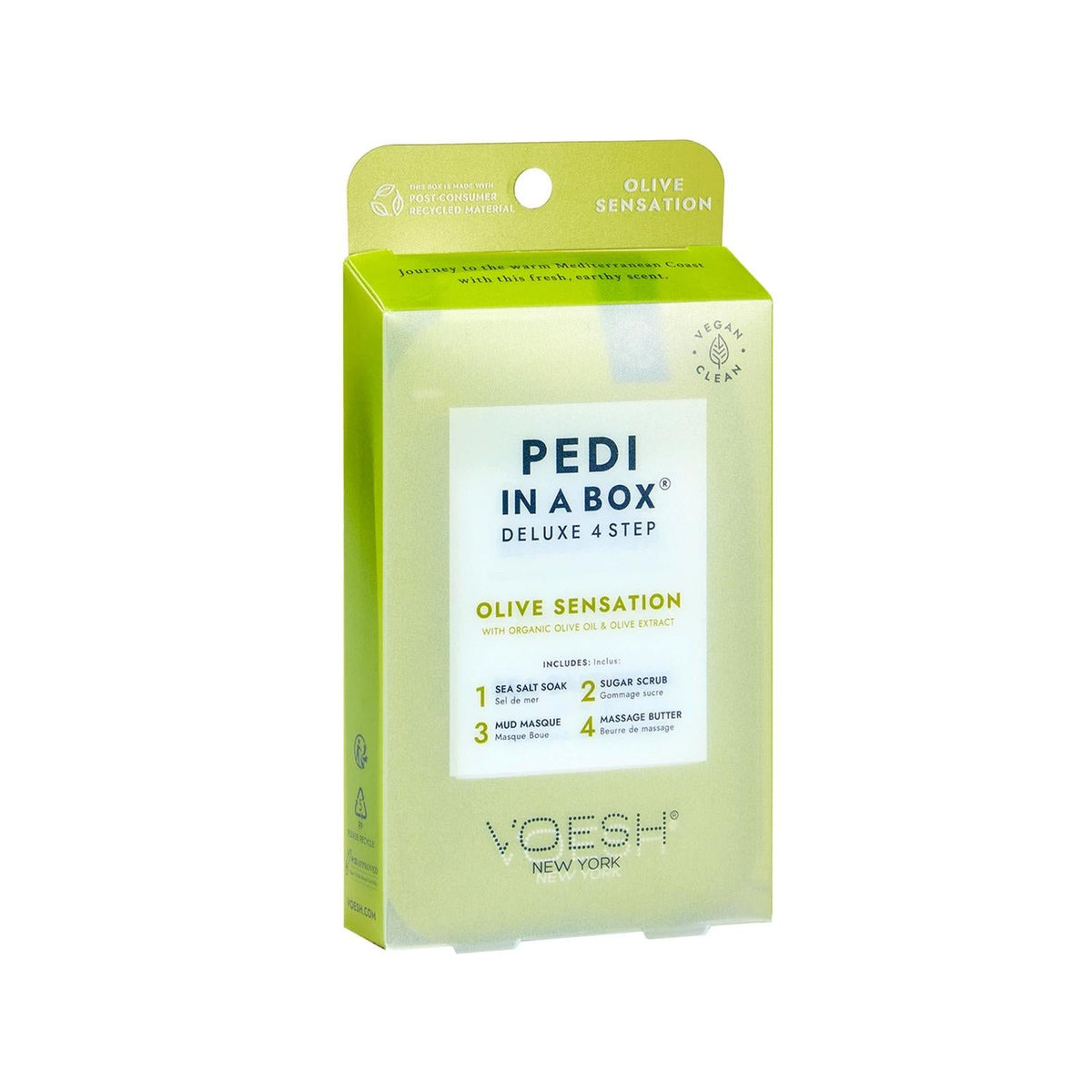Voesh New York Deluxe Pedicure Set - 4-Step At-Home Pedicure Kit with Olive Extract by Beauty Care Bag