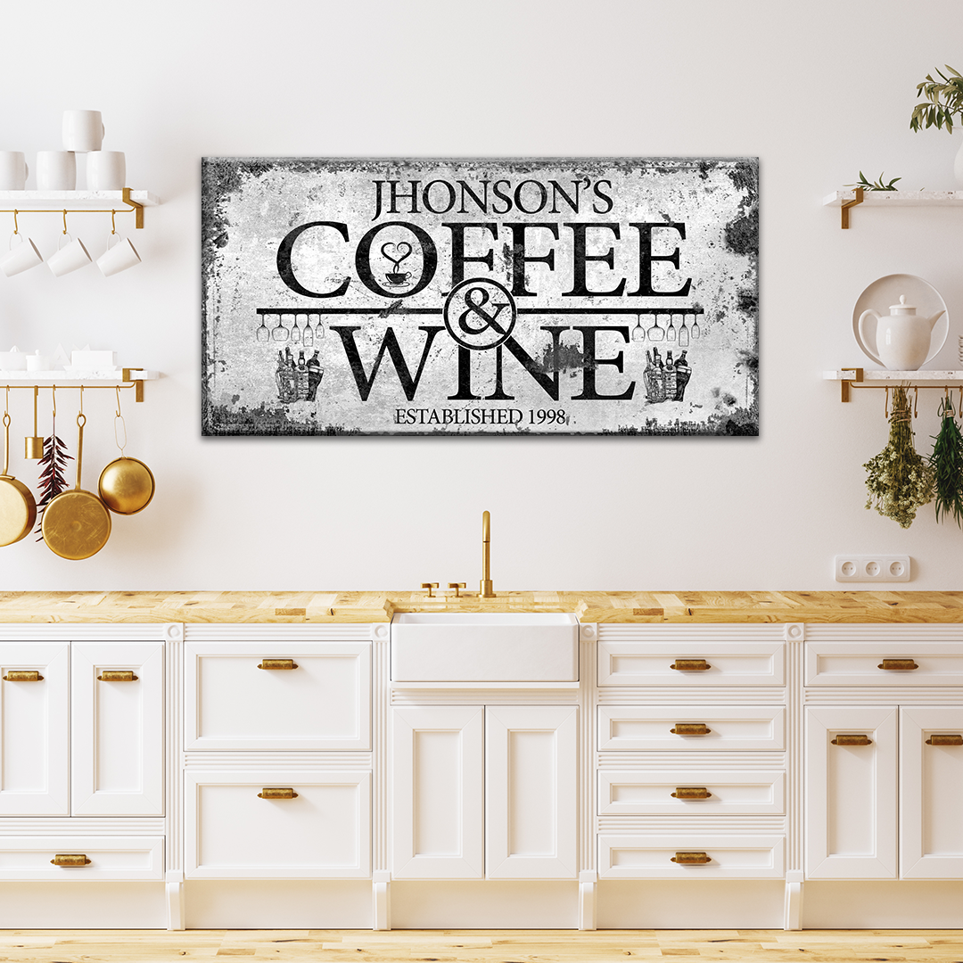 Coffee and Wine Sign by Tailored Canvases