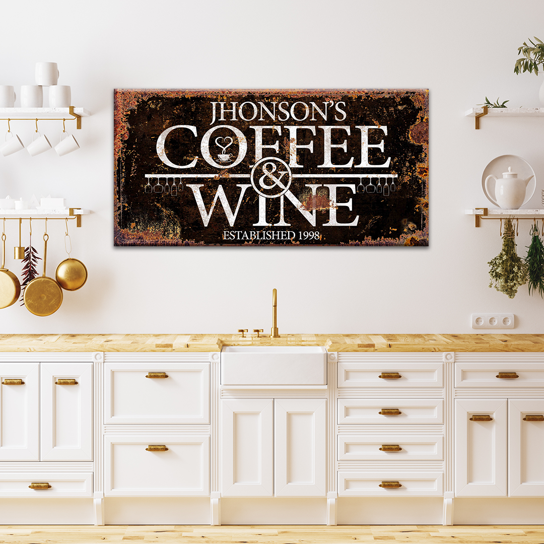 Coffee and Wine Sign by Tailored Canvases