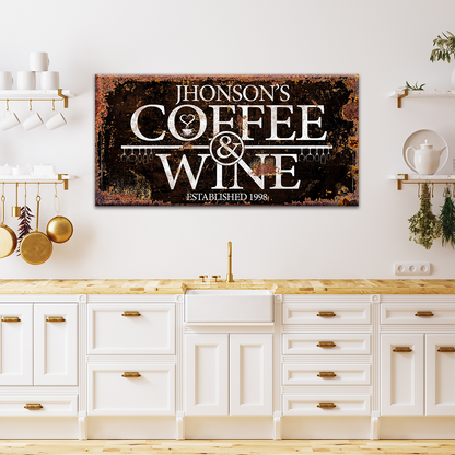 Coffee and Wine Sign by Tailored Canvases