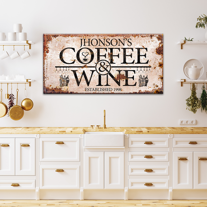 Coffee and Wine Sign by Tailored Canvases