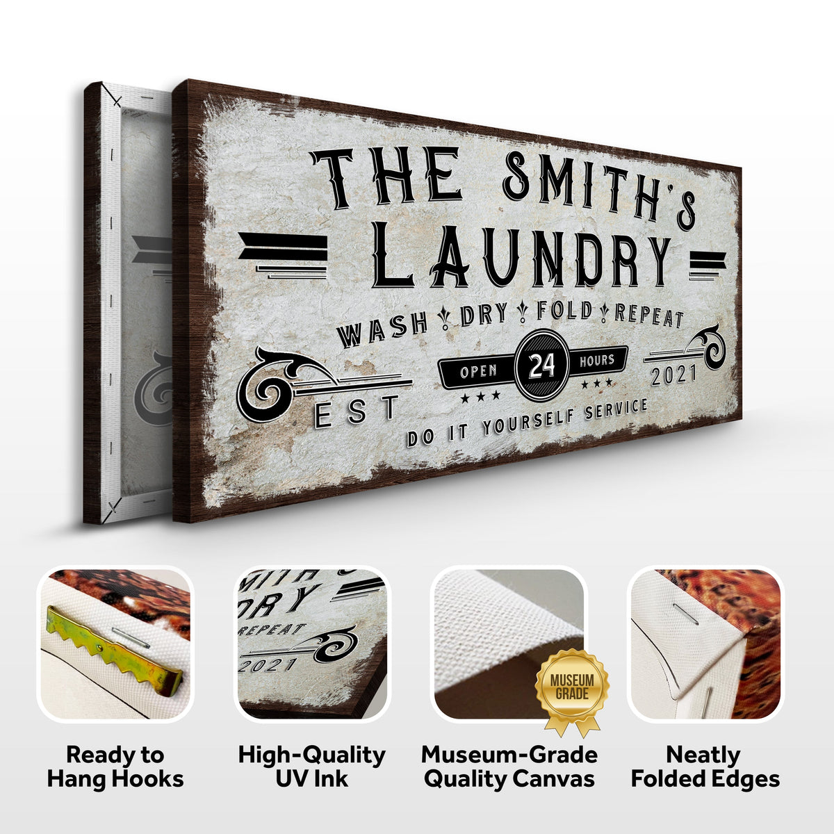 Personalized Laundry Room Sign by Tailored Canvases