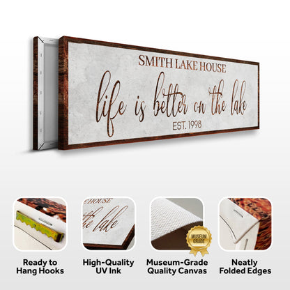 Life Is Better On The Lake Sign II by Tailored Canvases