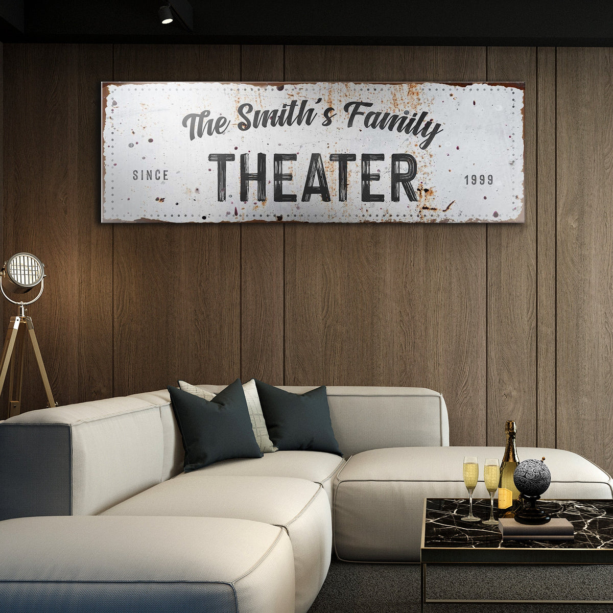 Family Theater Sign by Tailored Canvases