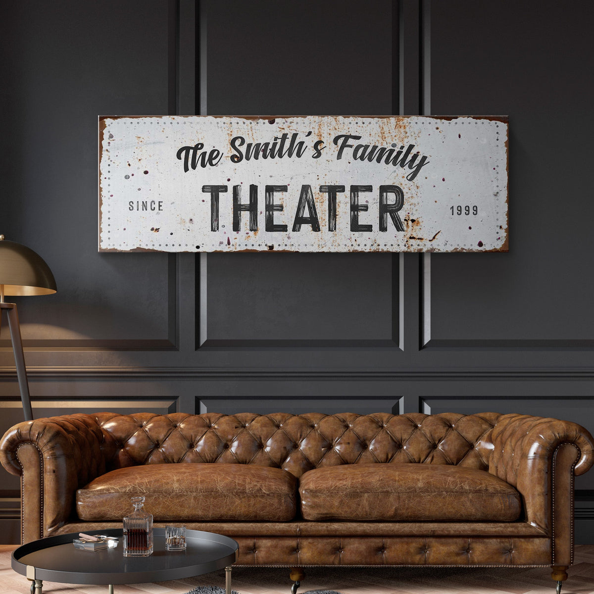 Family Theater Sign by Tailored Canvases