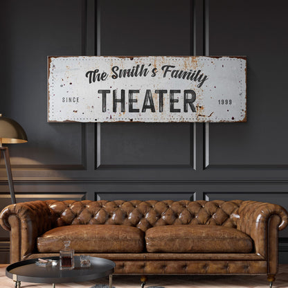 Family Theater Sign by Tailored Canvases