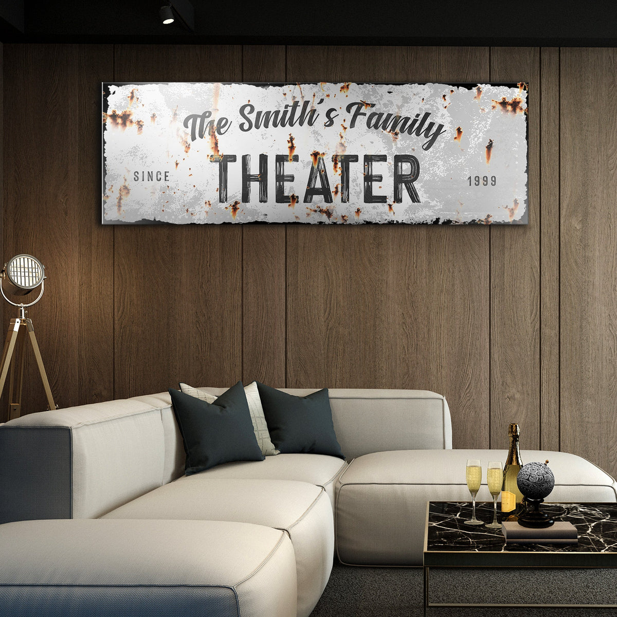 Family Theater Sign by Tailored Canvases