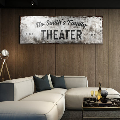 Family Theater Sign by Tailored Canvases