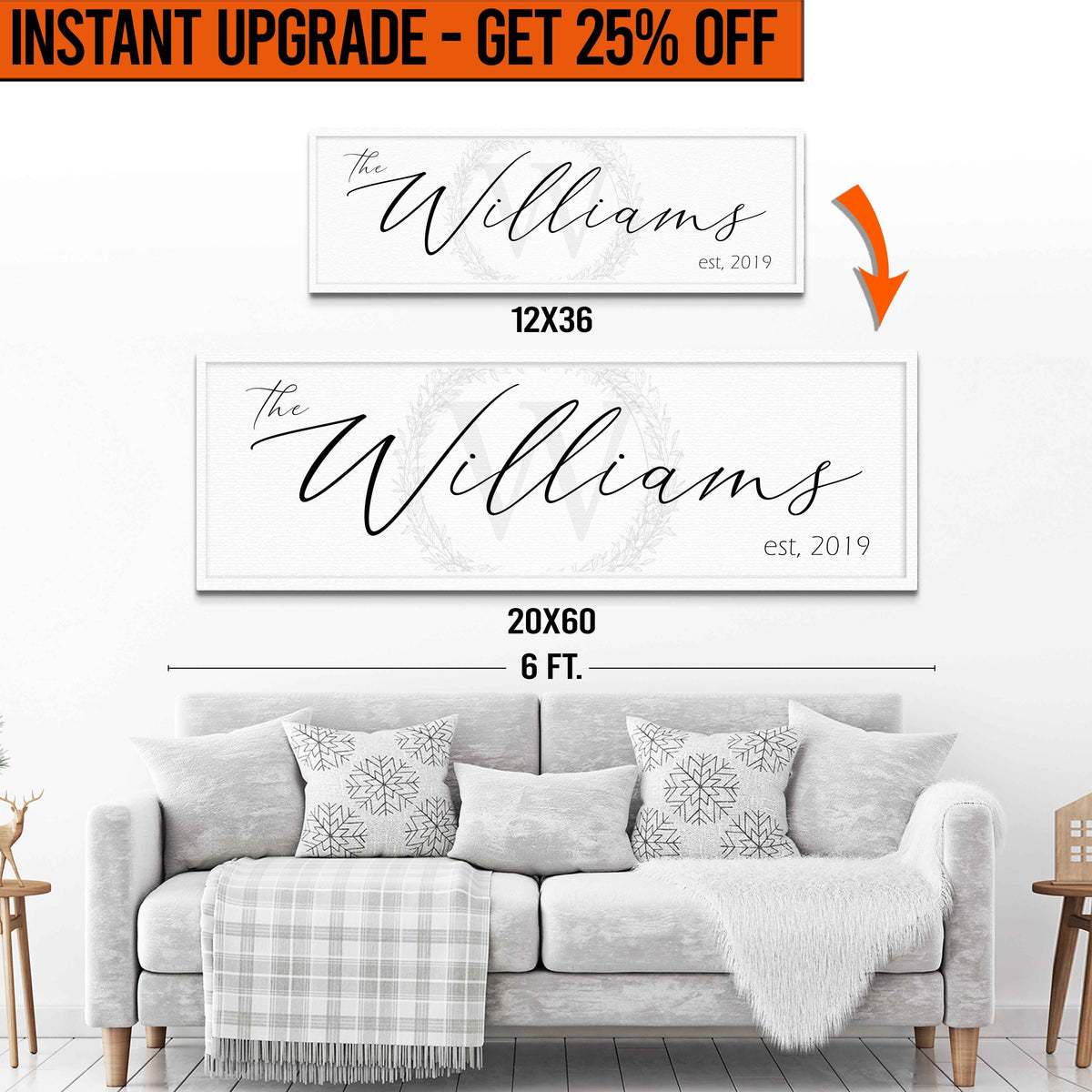 Upgrade Your 'Family Sign' (Style 2) Canvas To 20x60 Inches by Tailored Canvases