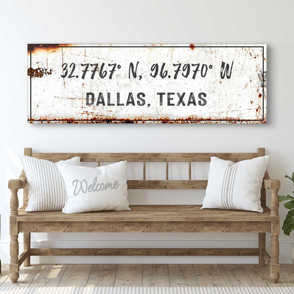 Home Coordinates Rustic Sign by Tailored Canvases