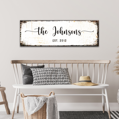 Rustic Family Name Sign by Tailored Canvases