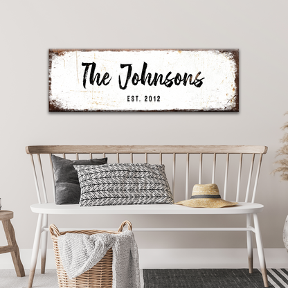 Rustic Family Name Sign by Tailored Canvases