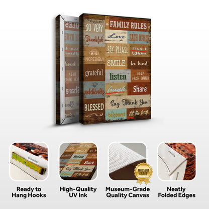 Family Rules Sign by Tailored Canvases
