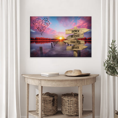 Family Name Sunset Sign by Tailored Canvases