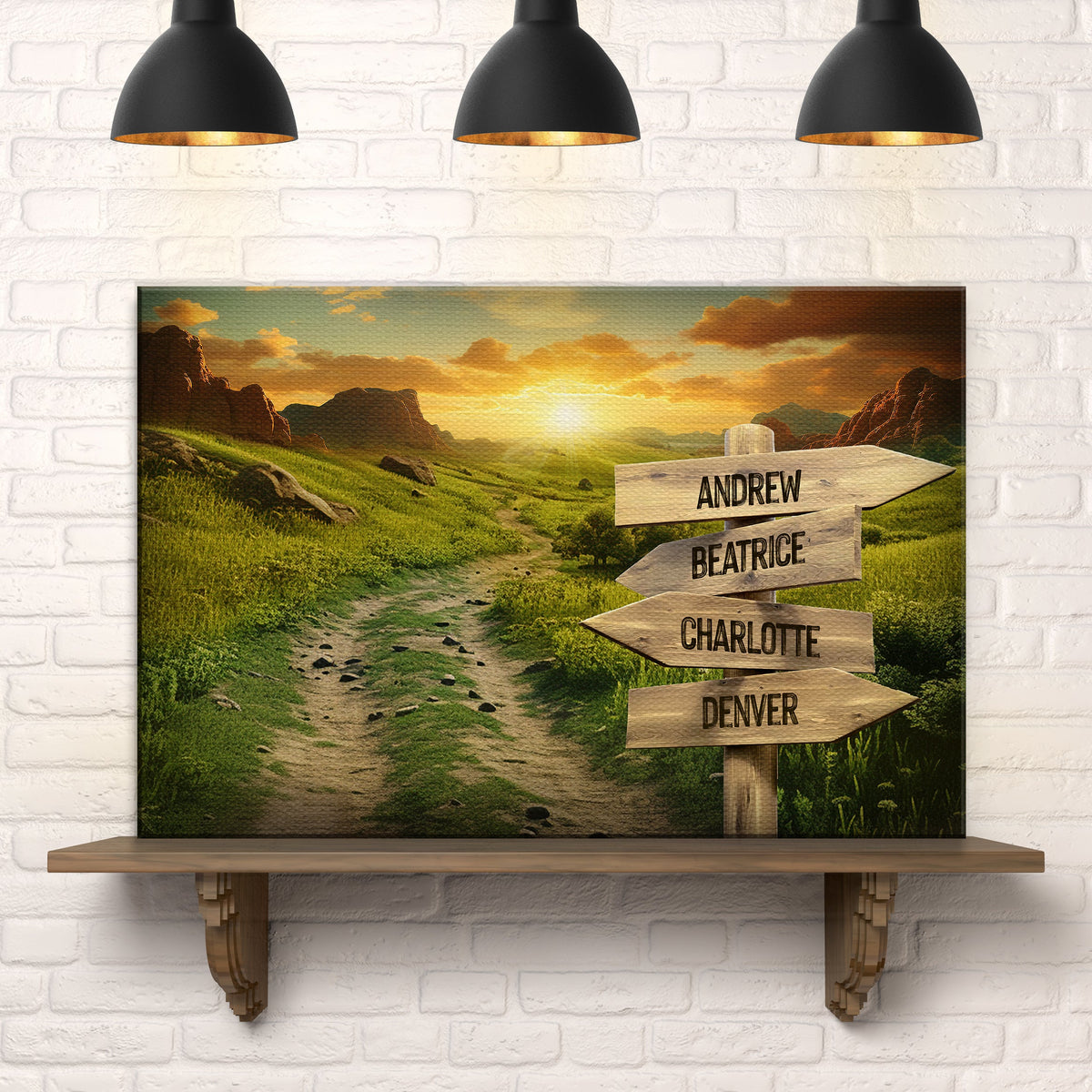 Winding Road Family Names Sign by Tailored Canvases