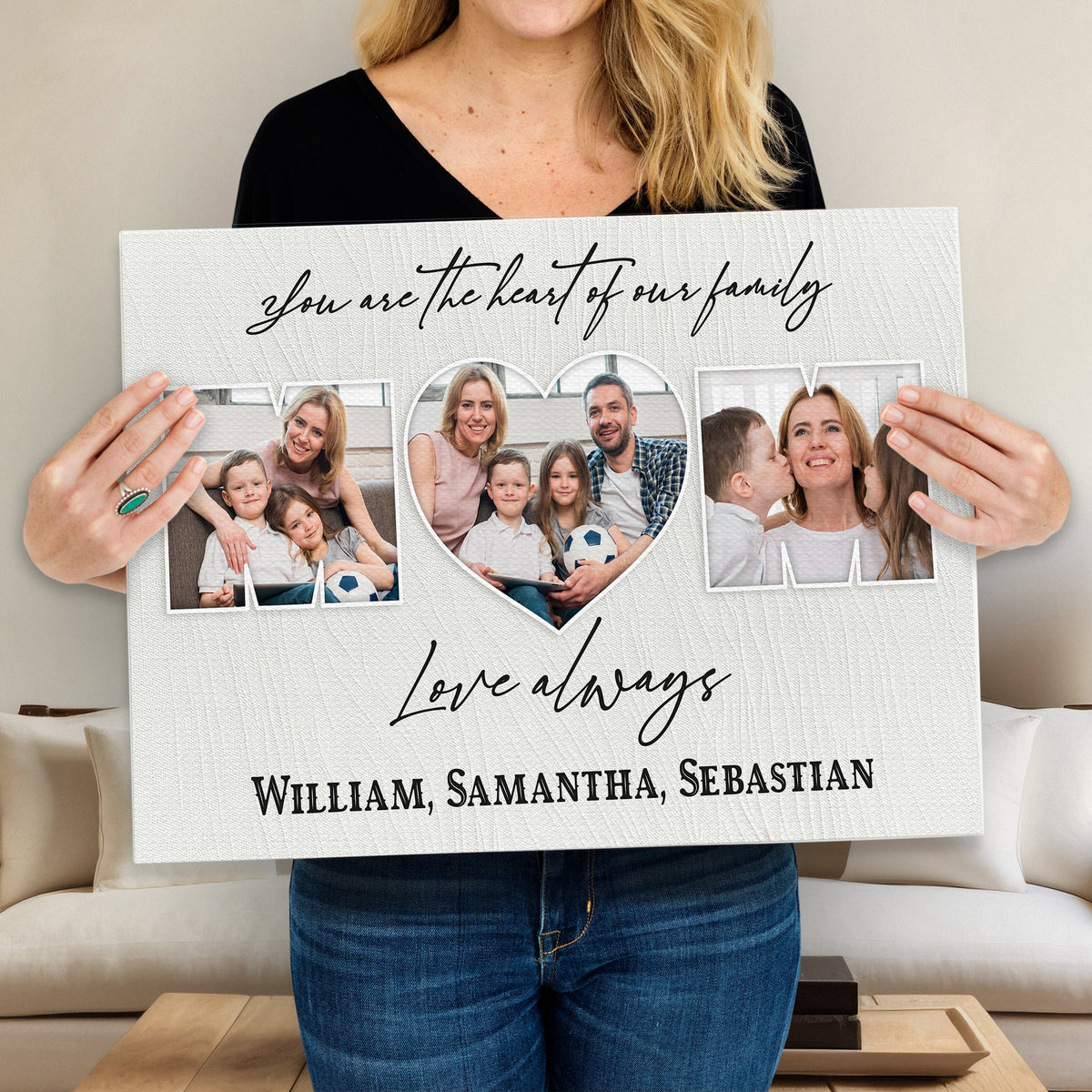 Mother's Day Sign You Are The Heart Of The Family by Tailored Canvases