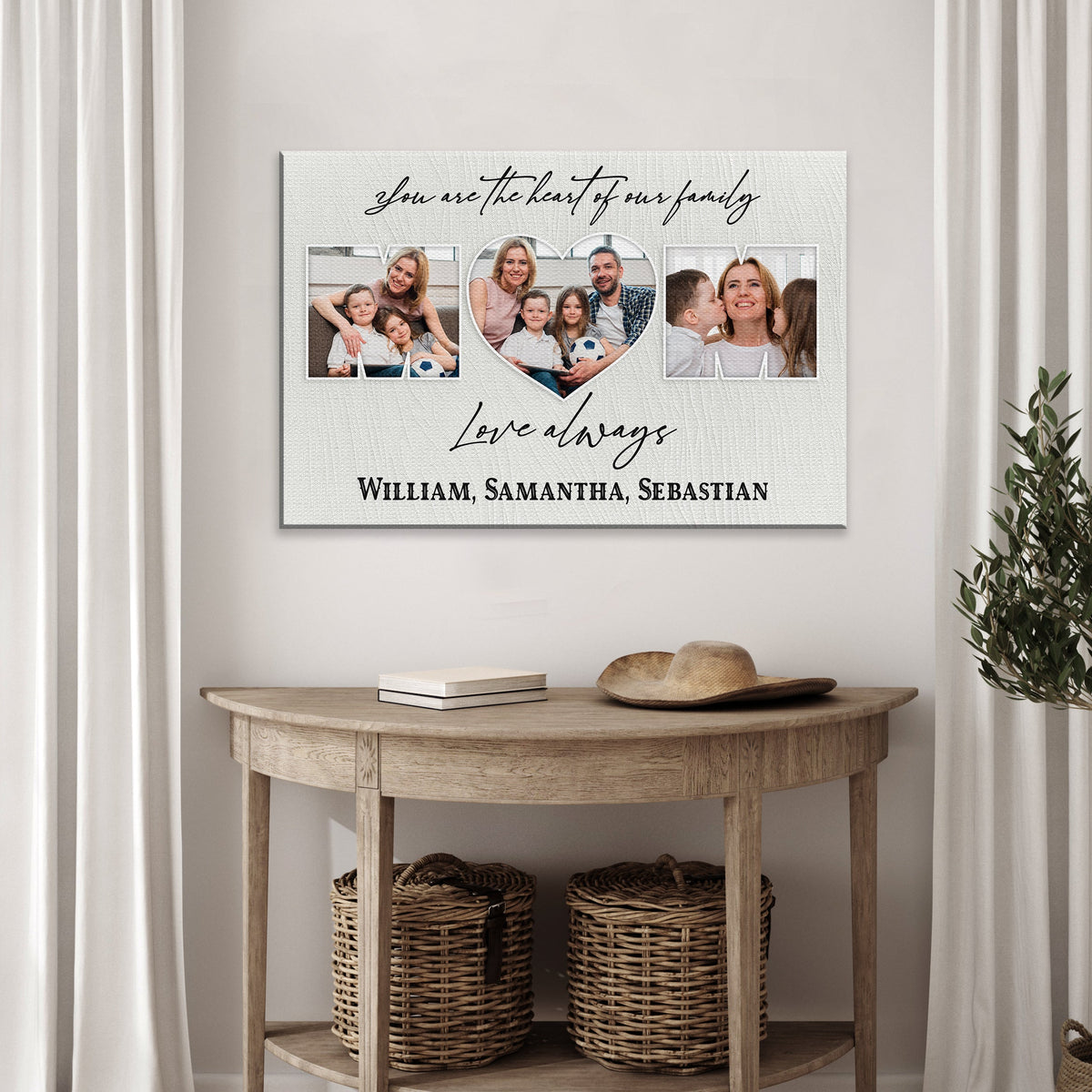 Mother's Day Sign You Are The Heart Of The Family by Tailored Canvases
