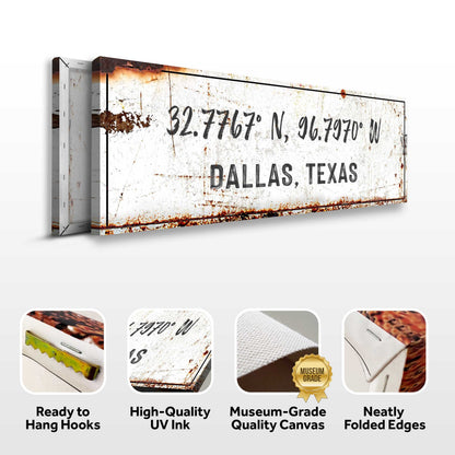 Home Coordinates Rustic Sign by Tailored Canvases
