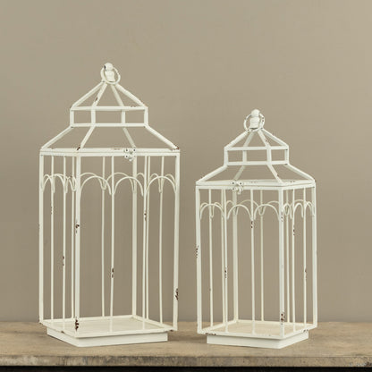 Ashley White Metal Lantern by Rust & Cinder
