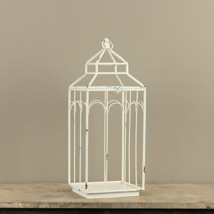 Ashley White Metal Lantern by Rust & Cinder