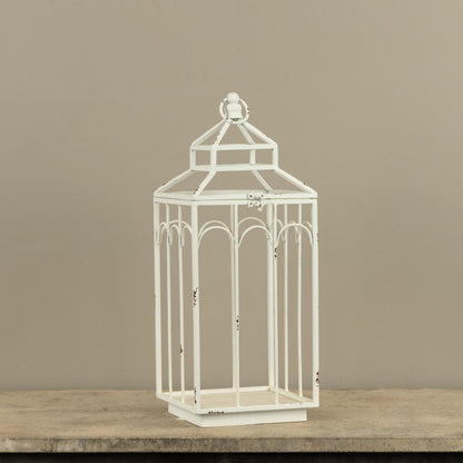 Ashley White Metal Lantern by Rust & Cinder