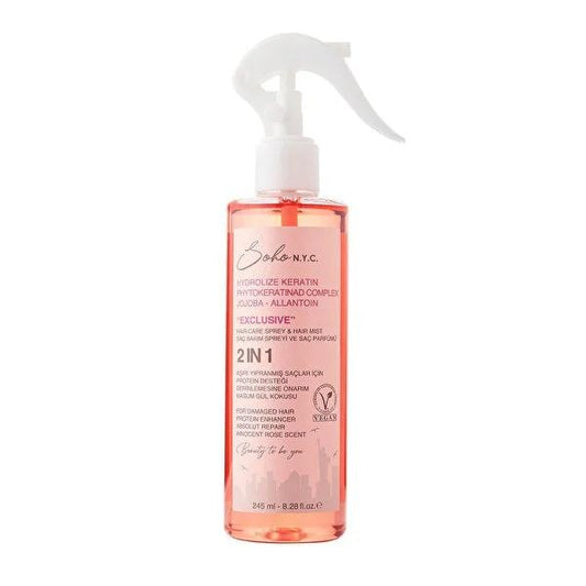 Soho N.Y.C. Nourishing Hair Care Spray for Damaged Hair - 8.29 fl oz, Anti-Frizz, Hydrating, Keratin Infused by Beauty Care Bag