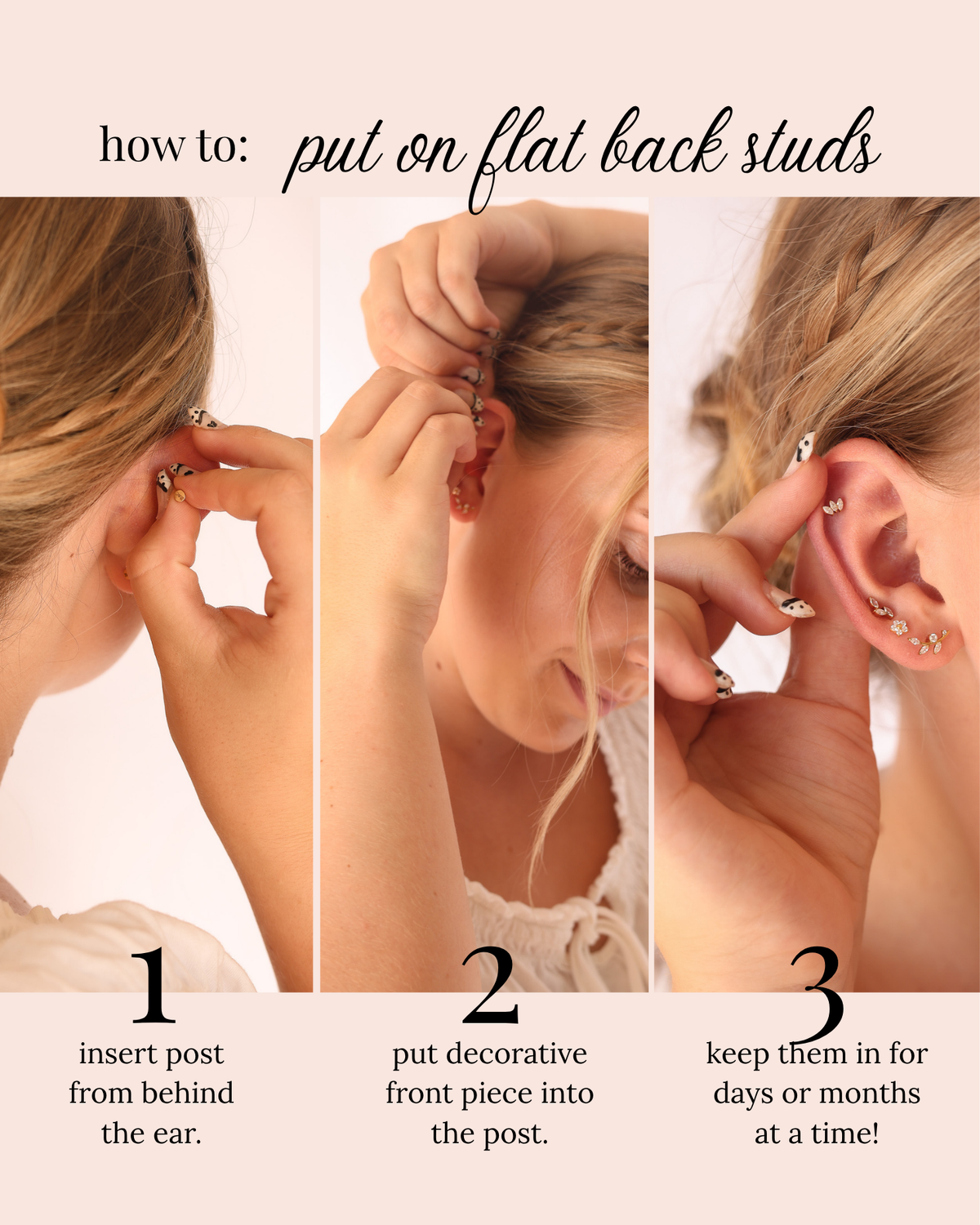 Crystal Flat Back Stud by Rose & Clay