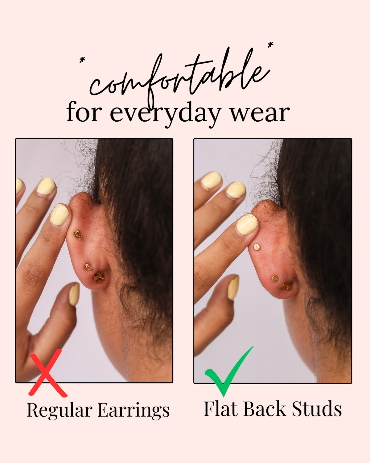 Crystal Flat Back Stud by Rose & Clay