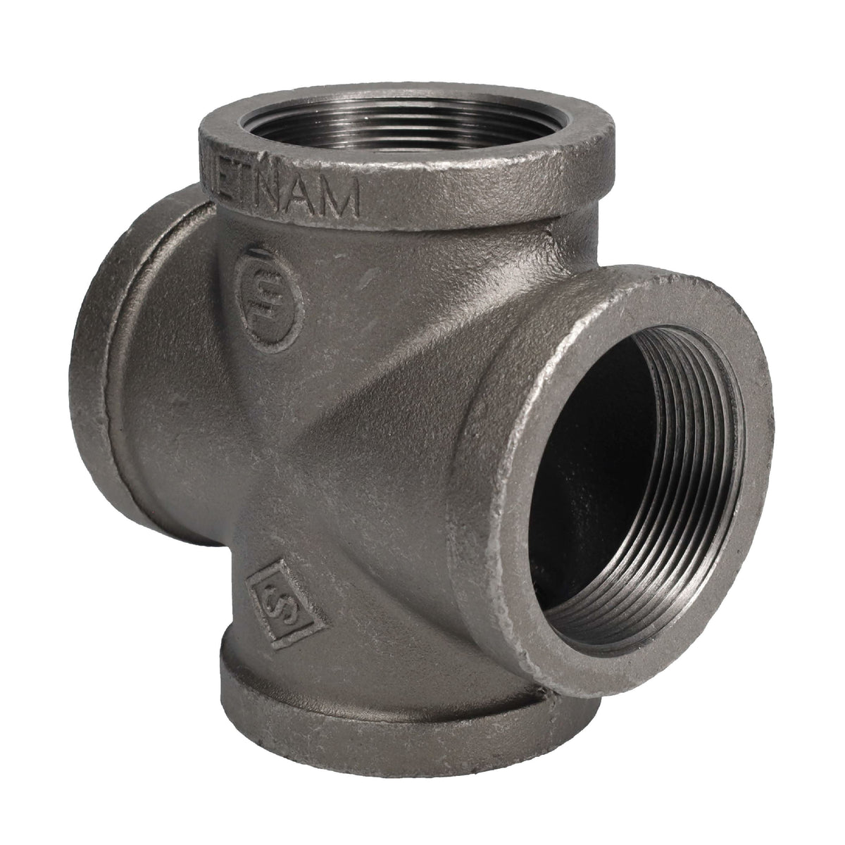 PIPE DECOR 1-1/2 in. black iron cross pipe fitting