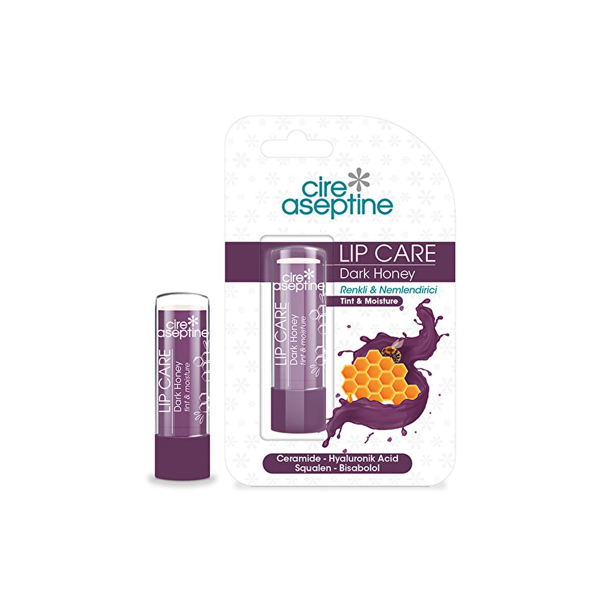 Cire Aseptine Dark Honey Tinted Lip Care Balm - Moisturizing Hyaluronic Acid & Ceramide Enriched Lip Balm by Beauty Care Bag