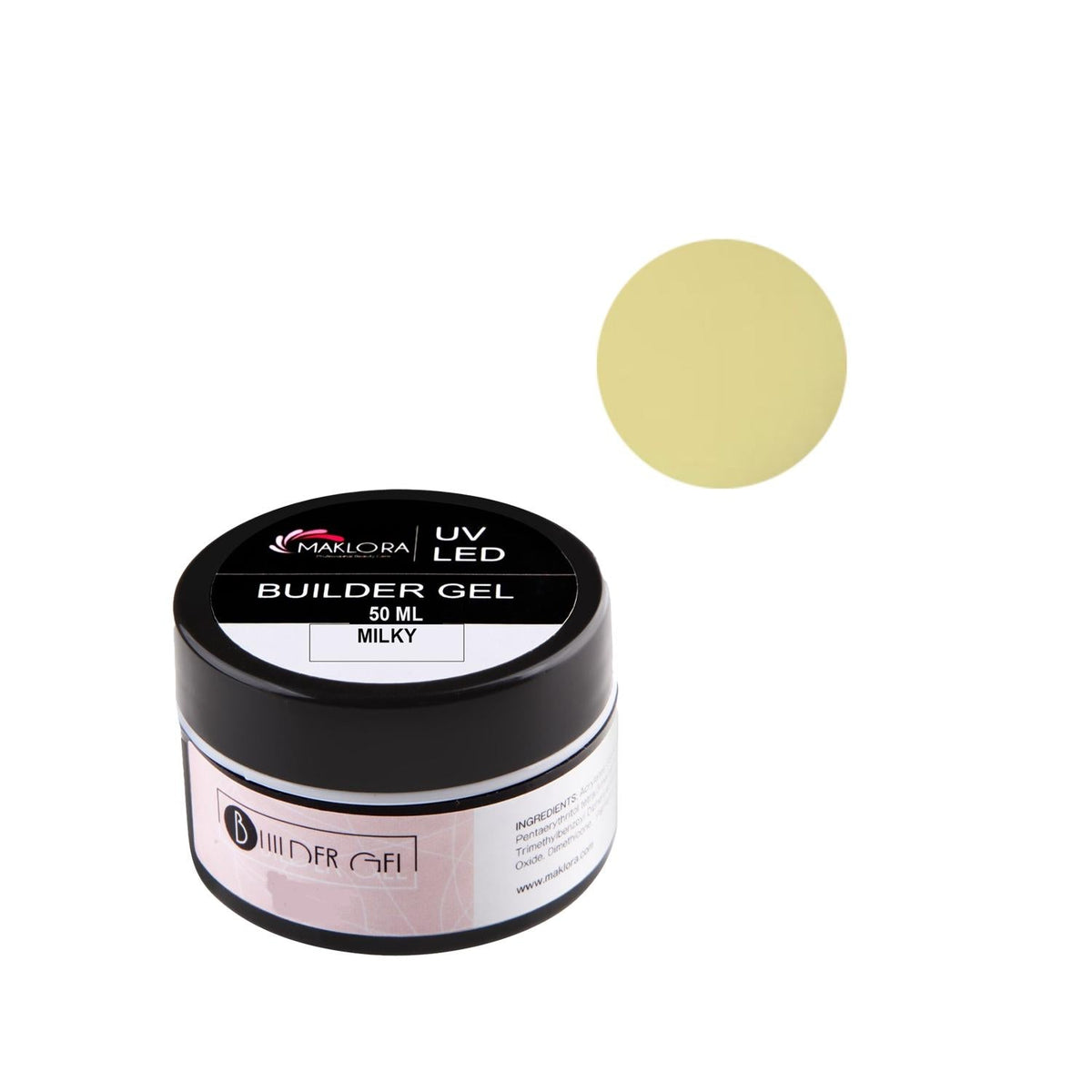 Maklora Builder Gel Milky Nail Extension Gel 50 ml - Premium Nail Enhancement Gel for Nail Art & Care by Beauty Care Bag